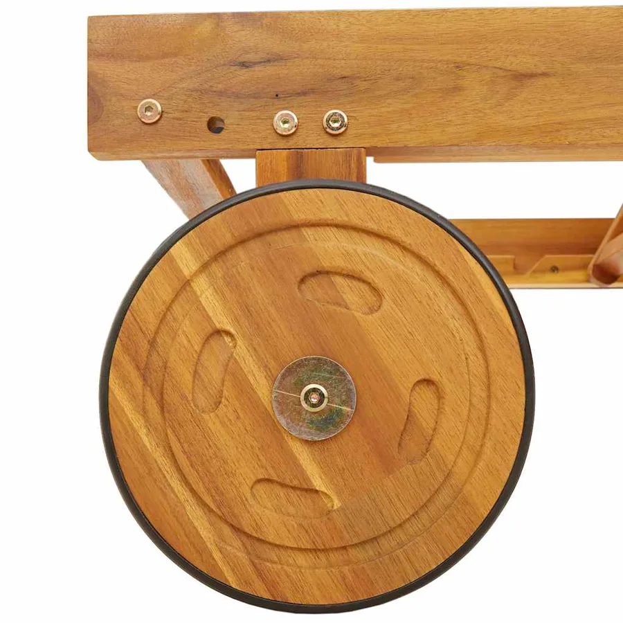Chaise longue avec table bois massif d'acacia - 6