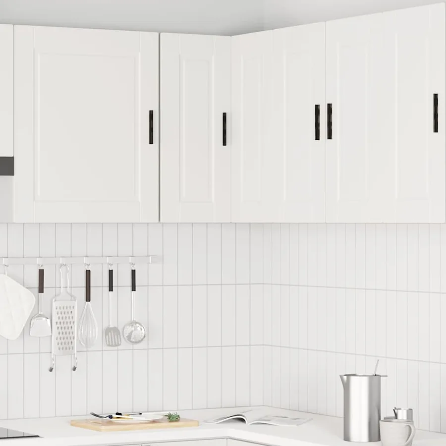 Armoire d'angle murale de cuisine Porto blanc bois d'ingénierie - 3
