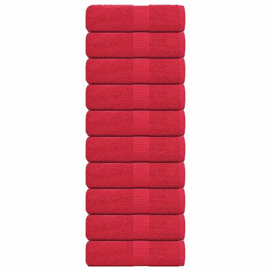 Serviettes de toilette FROGN 10 pièces Rouge 30x30 cm 360 g/m²