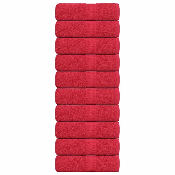 Serviettes de toilette FROGN 10 pièces Rouge 30x30 cm 360 g/m²