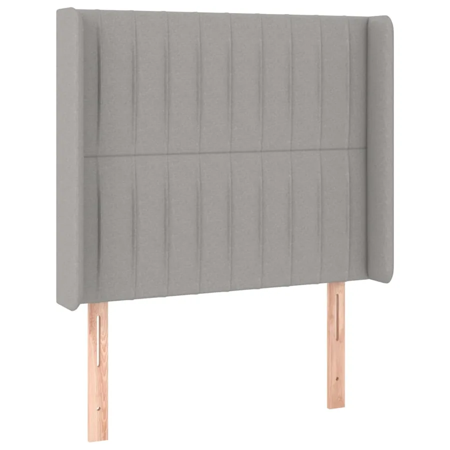 Tête de lit avec oreilles Gris clair 103x16x118/128 cm Tissu - 2