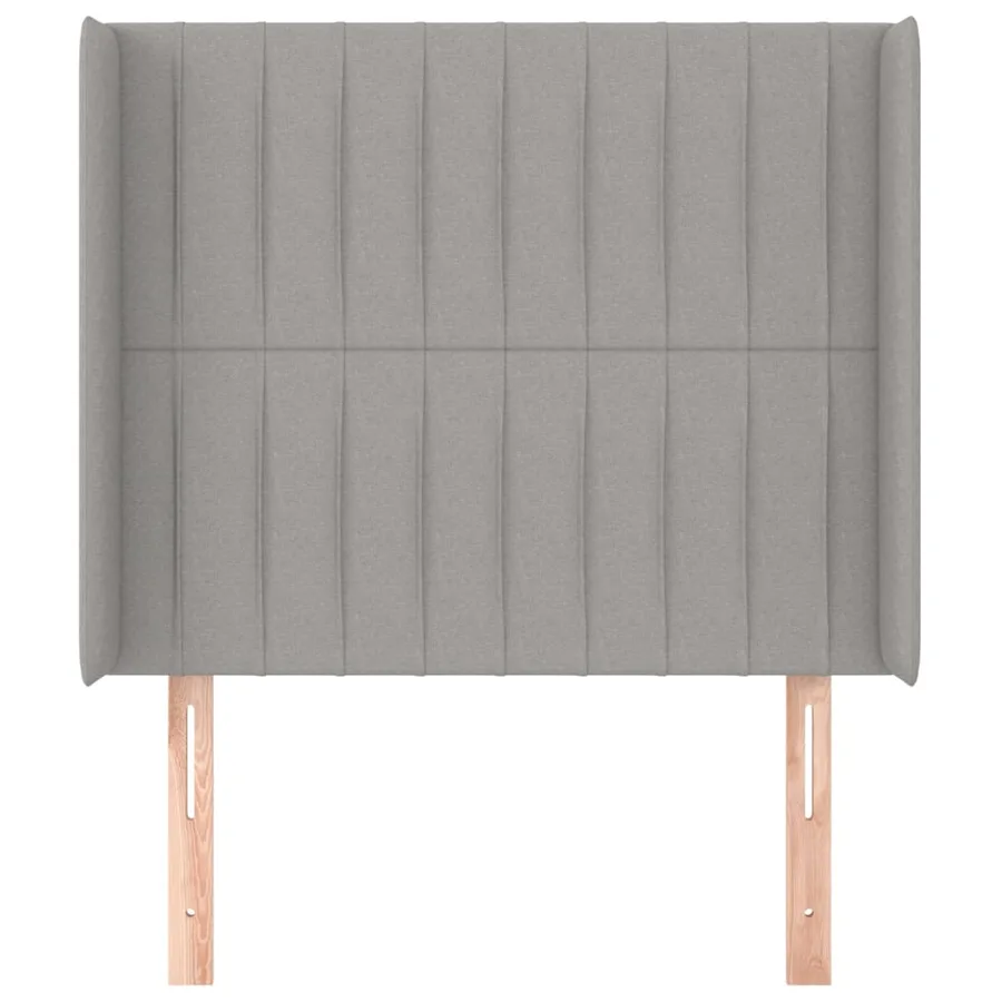 Tête de lit avec oreilles Gris clair 103x16x118/128 cm Tissu - 3