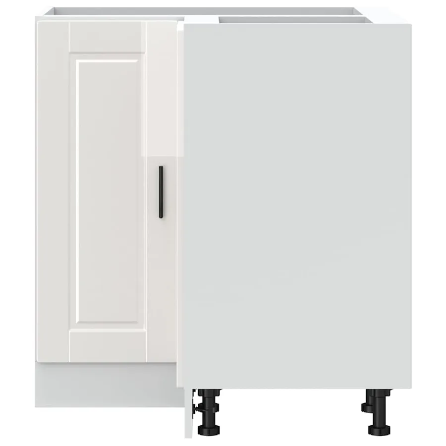 Armoire d'angle de cuisine Porto blanc brillant bois ingénierie - 5