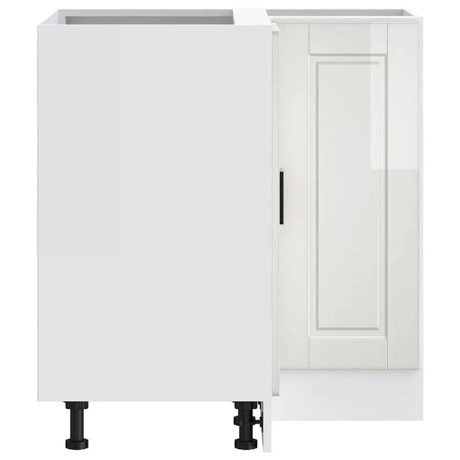 Armoire d'angle de cuisine Porto blanc brillant bois ingénierie - 7