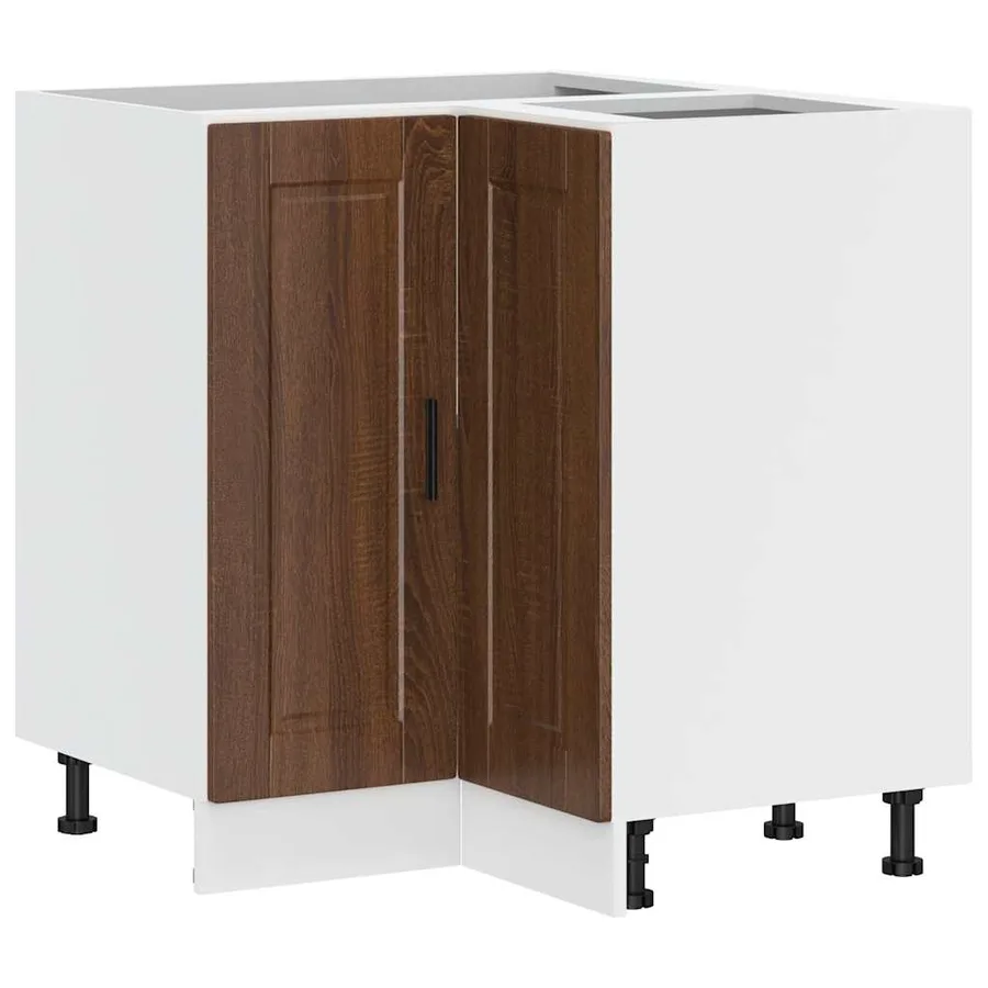Armoire d'angle de cuisine Porto chêne marron bois d'ingénierie - 2