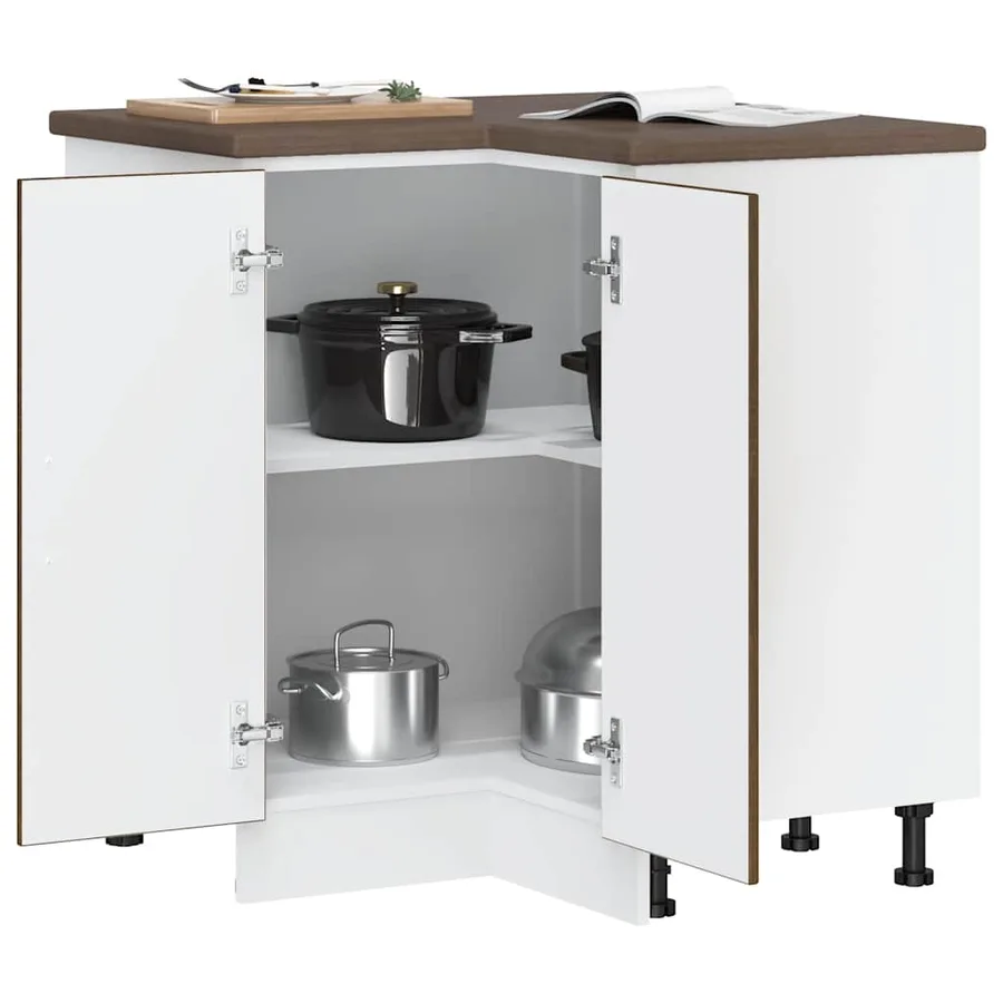 Armoire d'angle de cuisine Porto chêne marron bois d'ingénierie - 4