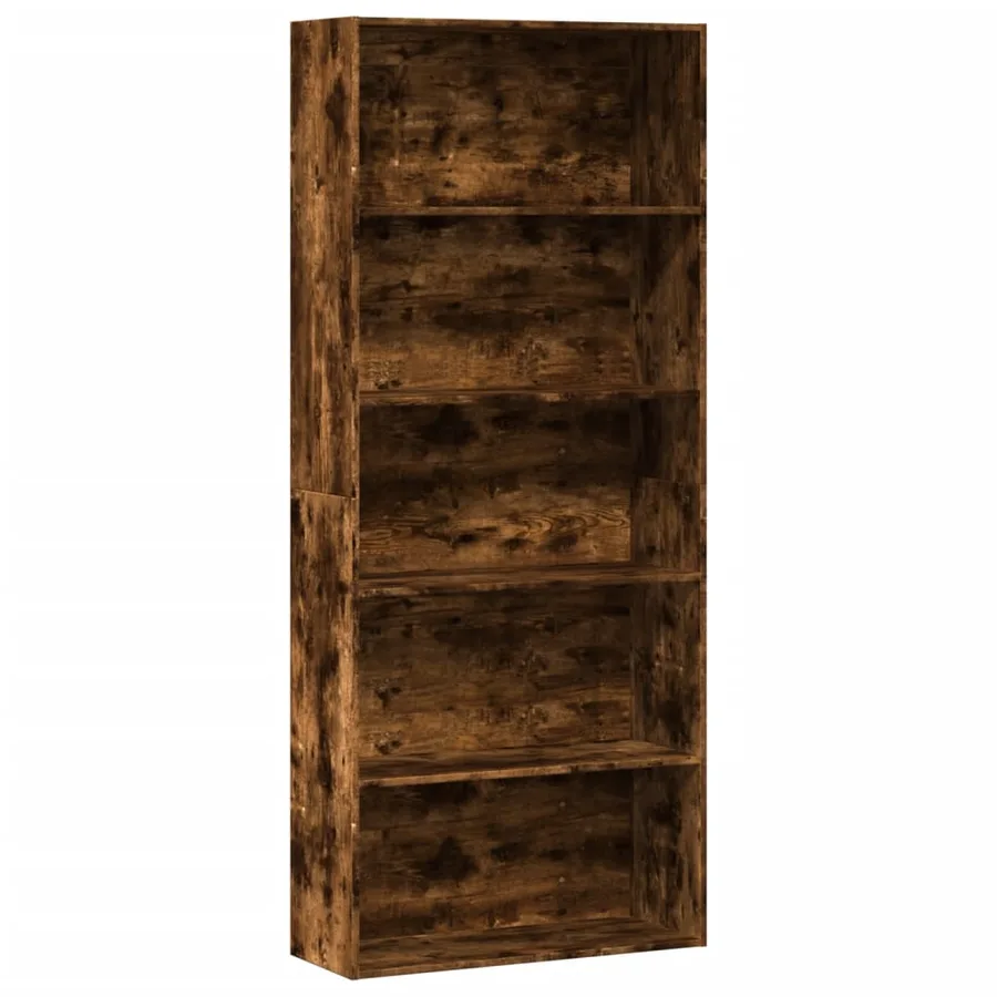 Bibliothèque chêne fumé 80x30x189 cm bois d'ingénierie - 2