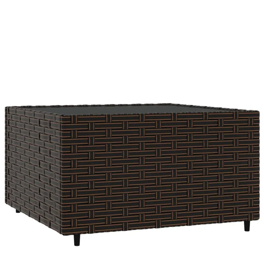 Table basse de jardin carré marron 50x50x30 cm résine tressée - 2