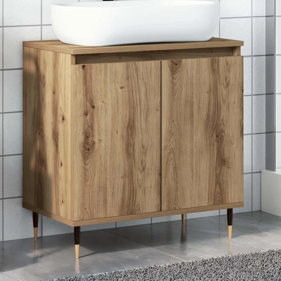 Armoire de salle de bain chêne artisanal 58x33x60 cm