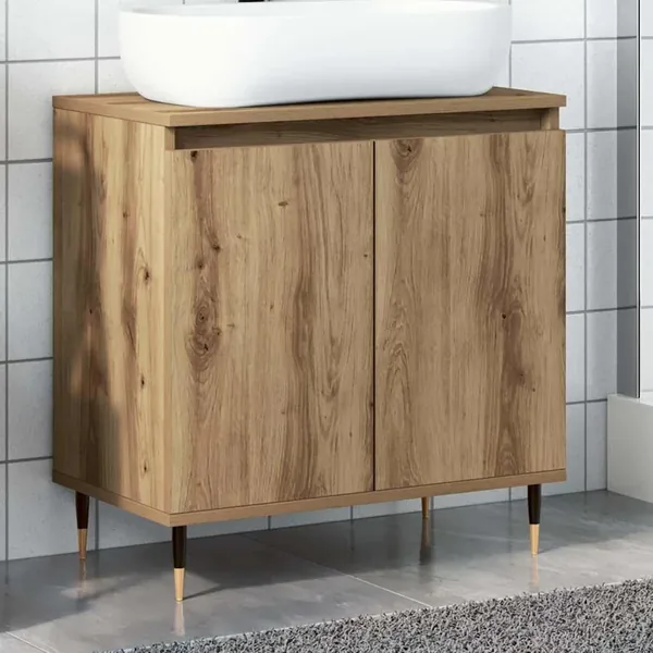 Armoire de salle de bain chêne artisanal 58x33x60 cm