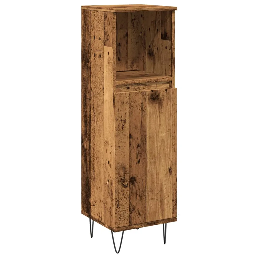 Armoire de salle de bain vieux bois 30x30x100cm bois ingénierie - 2