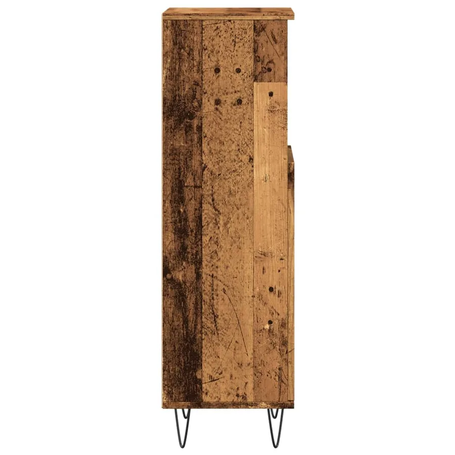 Armoire de salle de bain vieux bois 30x30x100cm bois ingénierie - 5