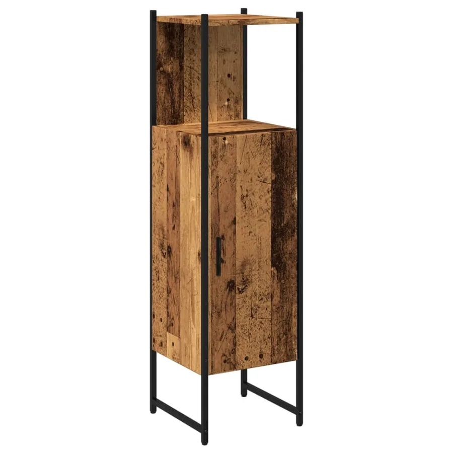 Armoire salle de bain vieux bois 33x33x120,5 cm bois ingénierie - 2