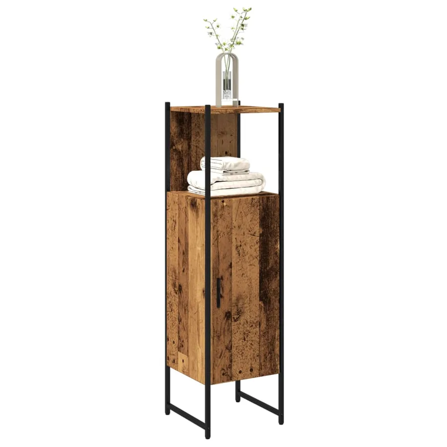 Armoire salle de bain vieux bois 33x33x120,5 cm bois ingénierie - 3