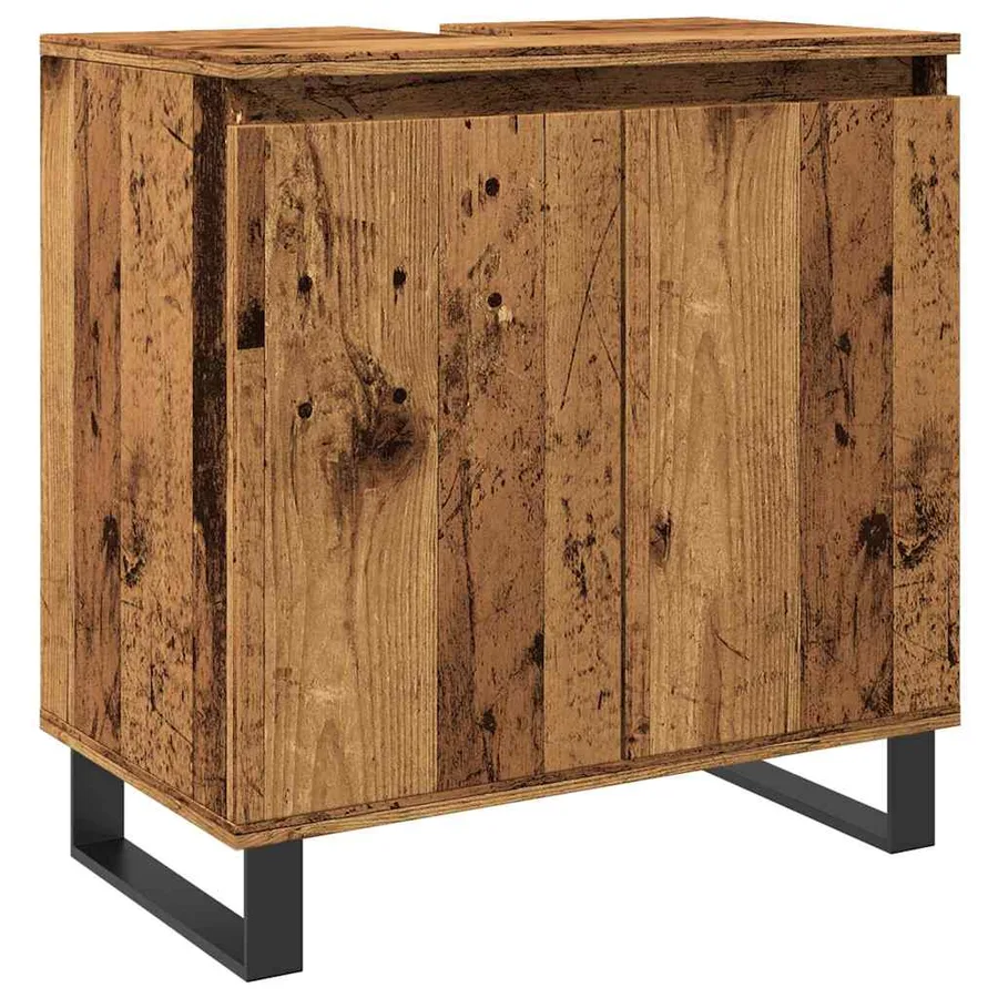 Armoire de salle de bain vieux bois 58x33x60 cm bois ingénierie - 2