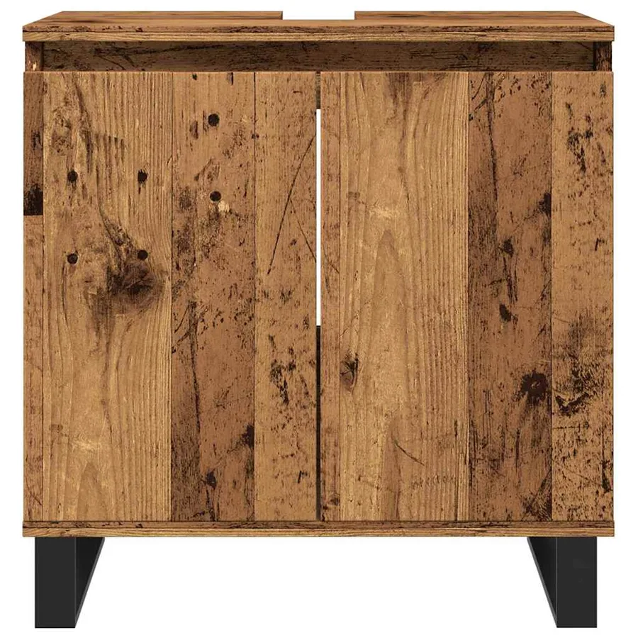 Armoire de salle de bain vieux bois 58x33x60 cm bois ingénierie - 4