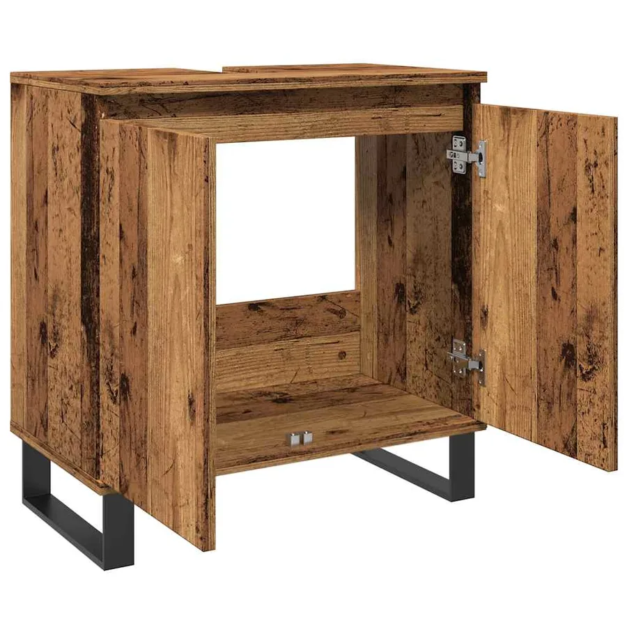 Armoire de salle de bain vieux bois 58x33x60 cm bois ingénierie - 8