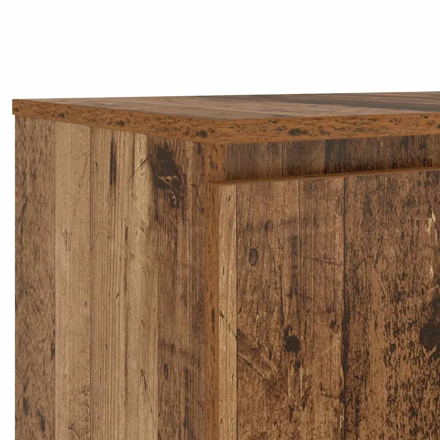 Meuble TV avec lumières LED vieux bois bois d'ingénierie - 14