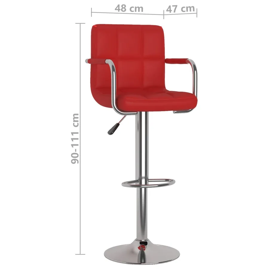 Tabourets de bar lot de 2 rouge bordeaux similicuir - 10