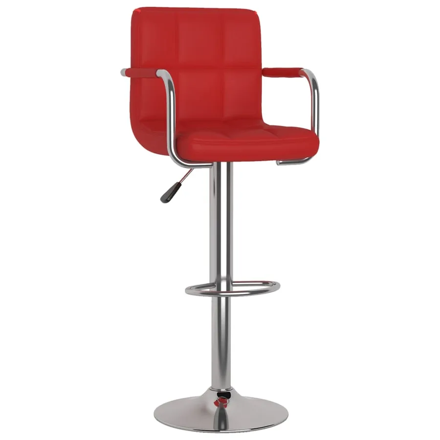 Tabourets de bar lot de 2 rouge bordeaux similicuir - 3