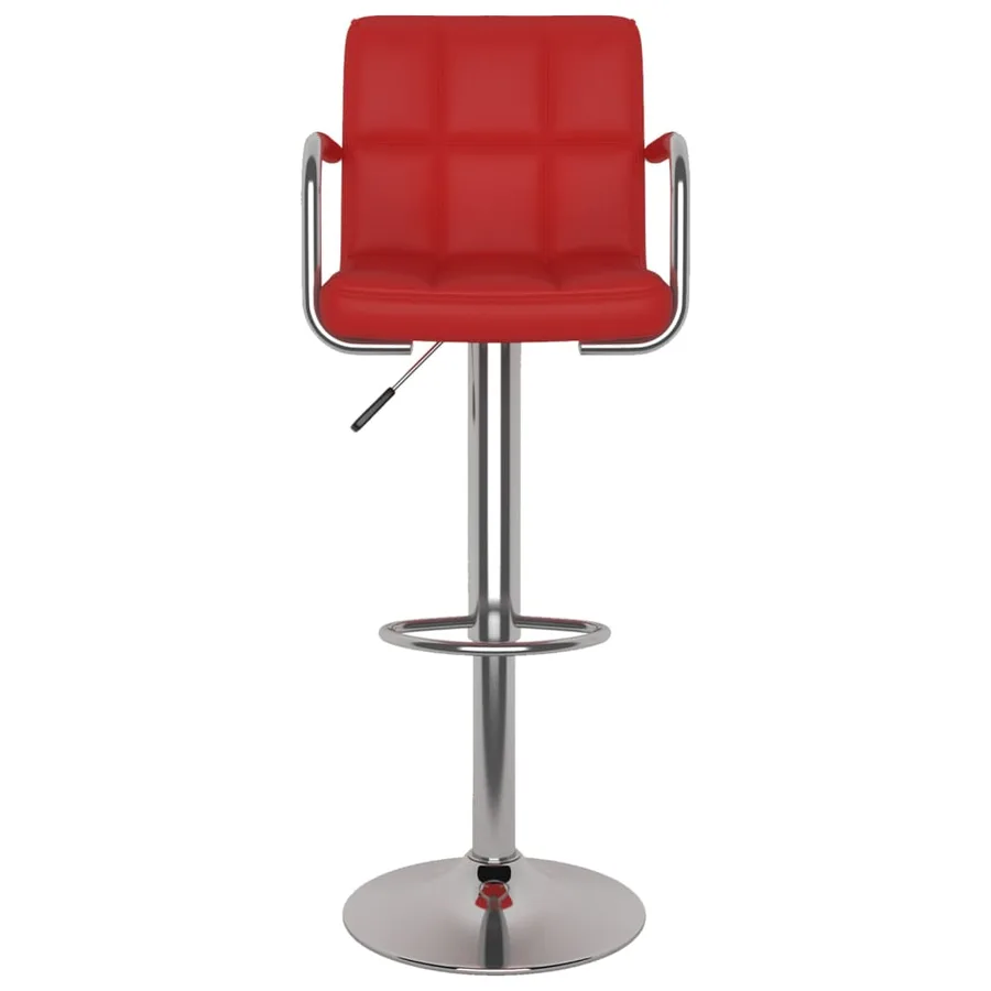 Tabourets de bar lot de 2 rouge bordeaux similicuir - 4