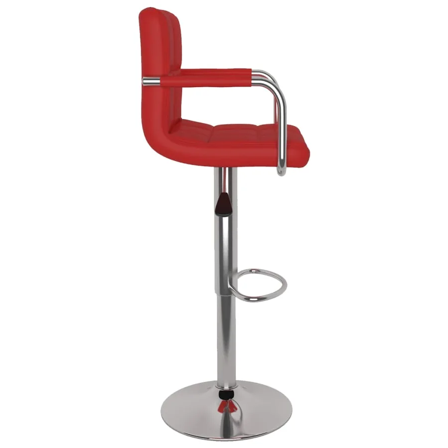 Tabourets de bar lot de 2 rouge bordeaux similicuir - 5