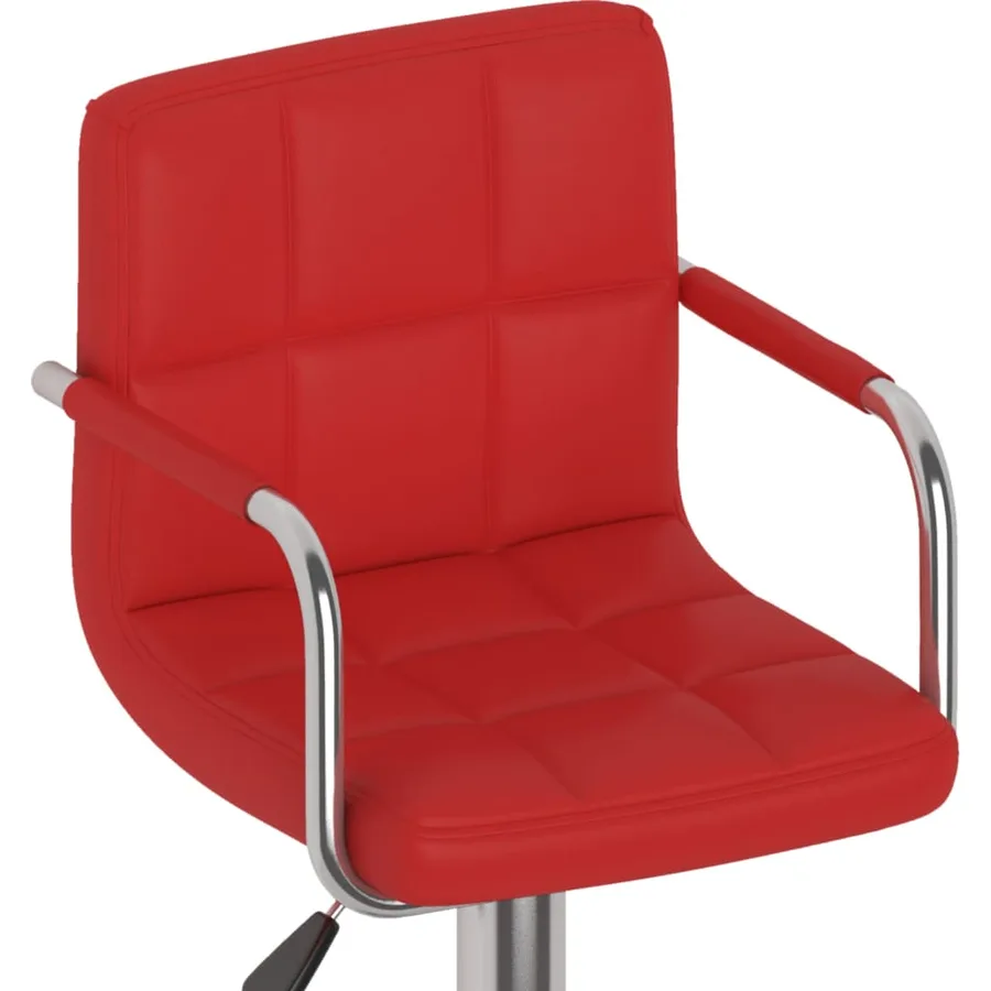 Tabourets de bar lot de 2 rouge bordeaux similicuir - 8