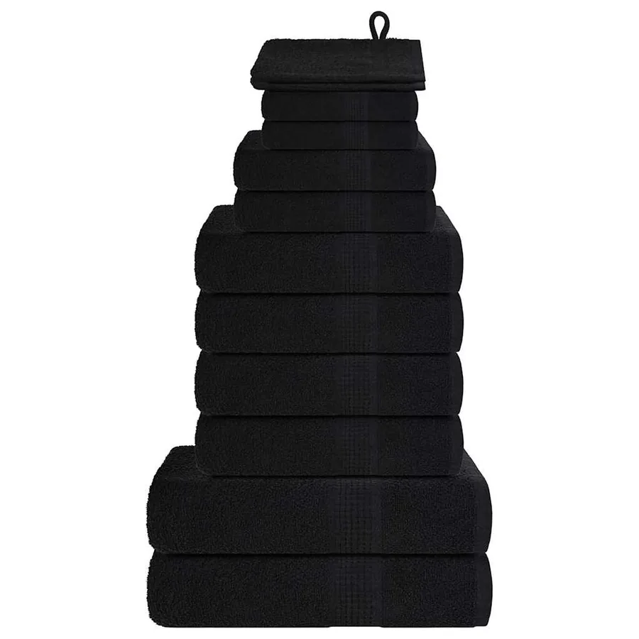 Ensemble de serviettes FROGN 12 pcs noir 360 g/m²