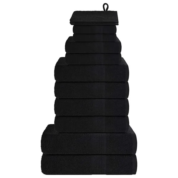 Ensemble de serviettes FROGN 12 pcs noir 360 g/m²
