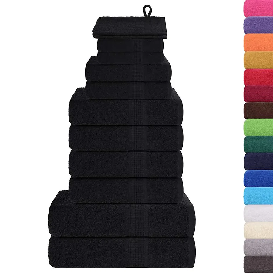 Ensemble de serviettes FROGN 12 pcs noir 360 g/m² - 2