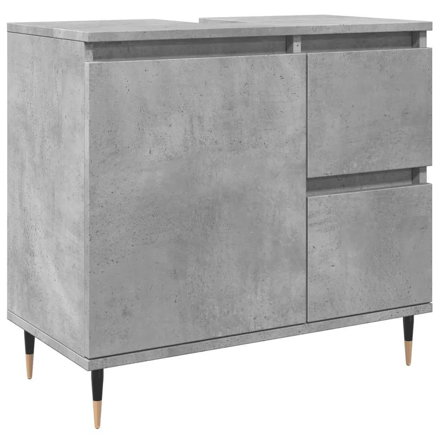 Armoire de salle de bain gris béton 65x33x60 cm - 2