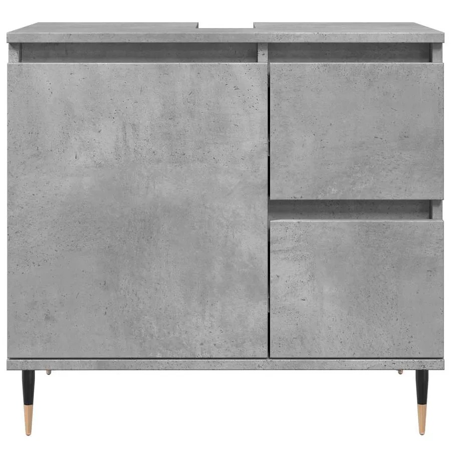 Armoire de salle de bain gris béton 65x33x60 cm - 4
