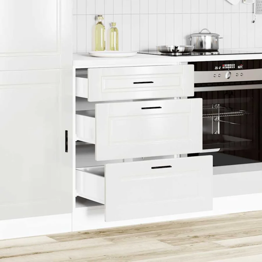 Meuble bas de cuisine « Porto » Bois d'ingénierie blanc brillant - 3