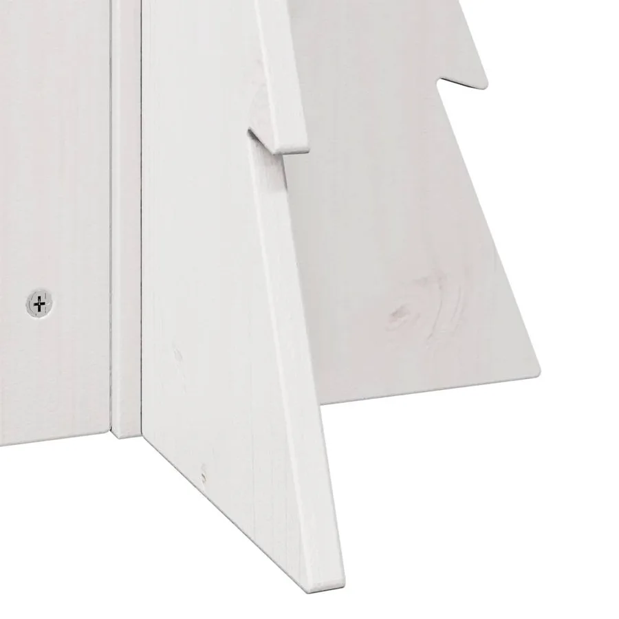 Arbre de Noël en bois pour décoration blanc 69,5 cm pin massif - 6
