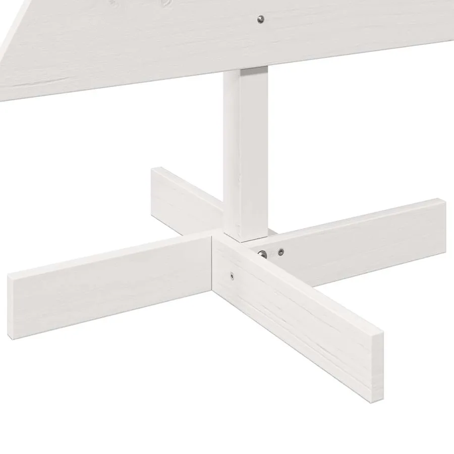 Arbre de Noël en bois pour décoration blanc 120 cm pin massif - 6