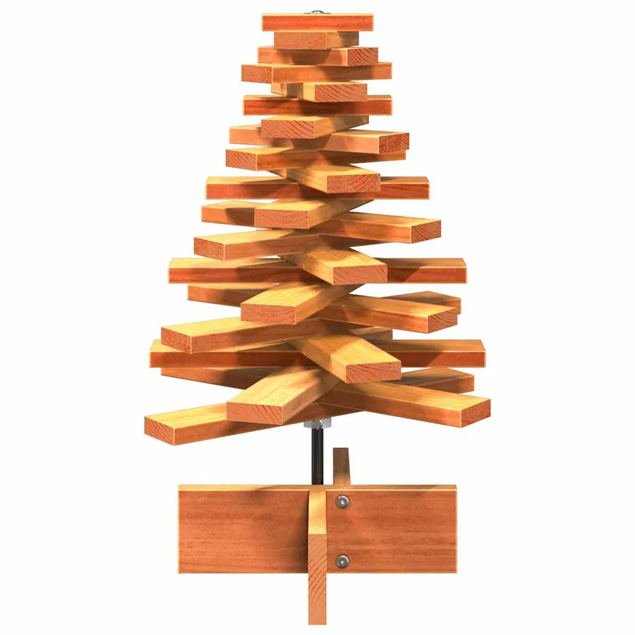 Arbre de Noël en bois pour décoration 60 cm bois de pin massif - 3