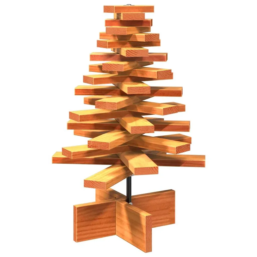 Arbre de Noël en bois pour décoration 60 cm bois de pin massif - 5