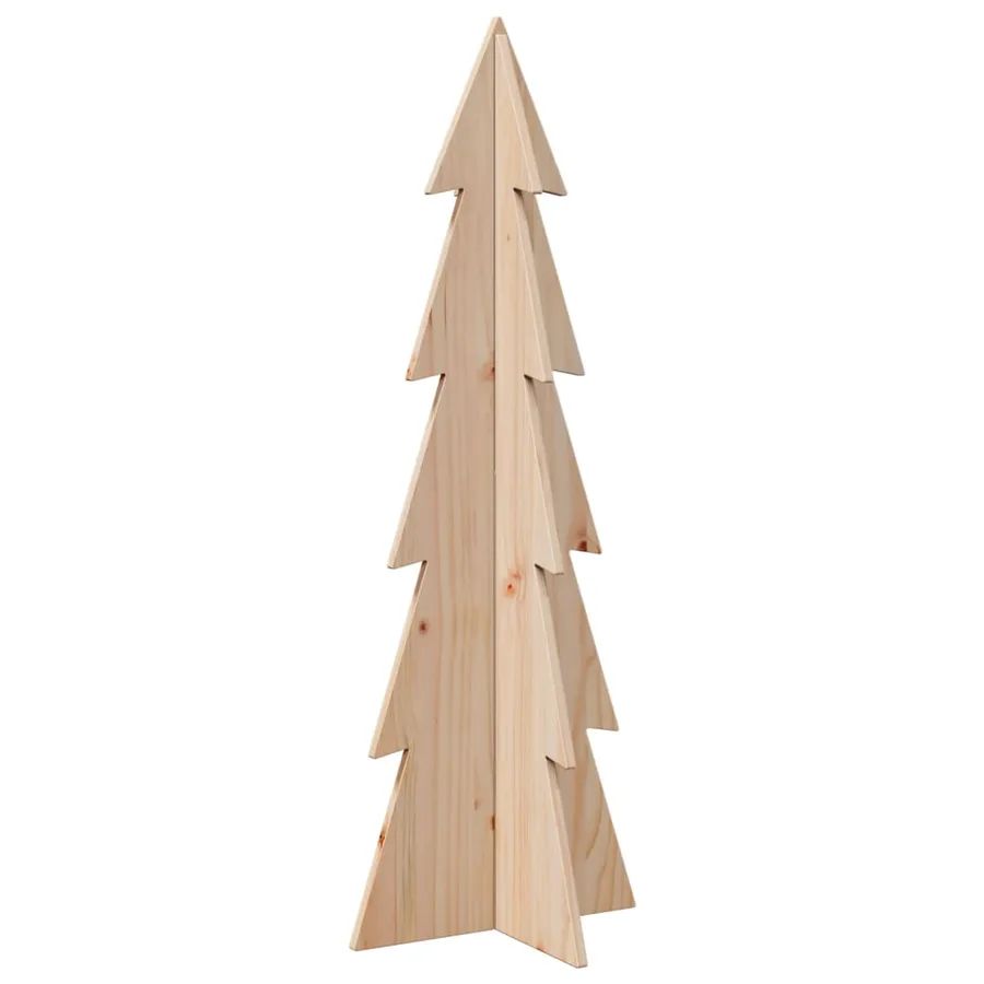 Arbre de Noël en bois pour décoration 112 cm bois massif de pin - 2