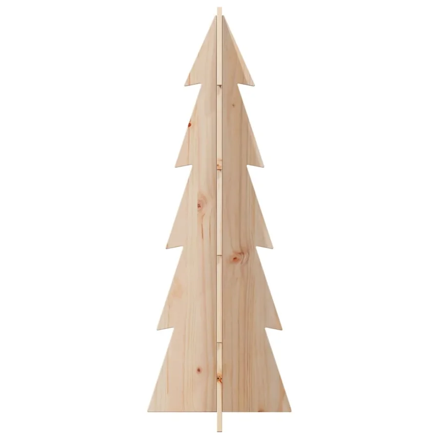 Arbre de Noël en bois pour décoration 112 cm bois massif de pin - 4