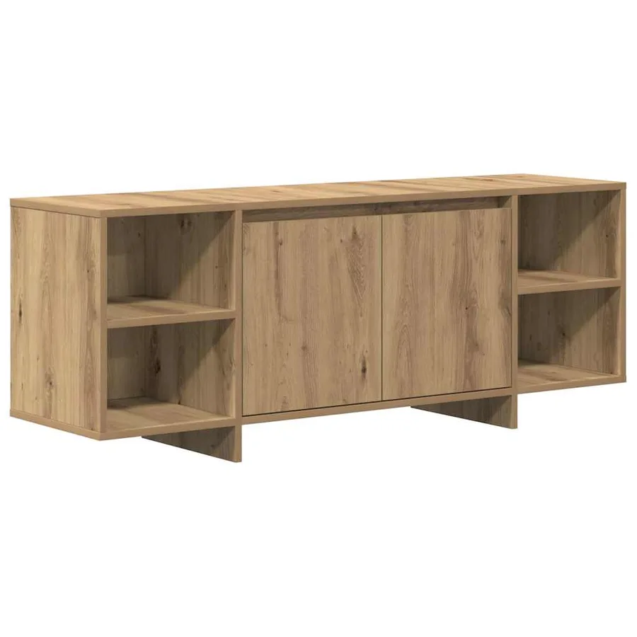 Meuble TV chêne artisanal 130x35x50 cm bois d'ingénierie - 2