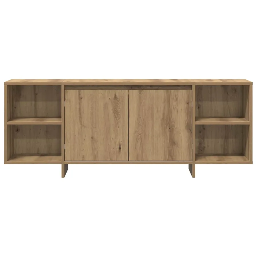 Meuble TV chêne artisanal 130x35x50 cm bois d'ingénierie - 5