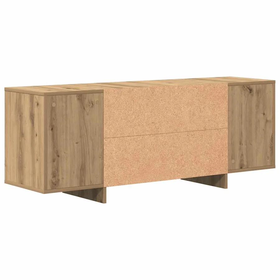 Meuble TV chêne artisanal 130x35x50 cm bois d'ingénierie - 7