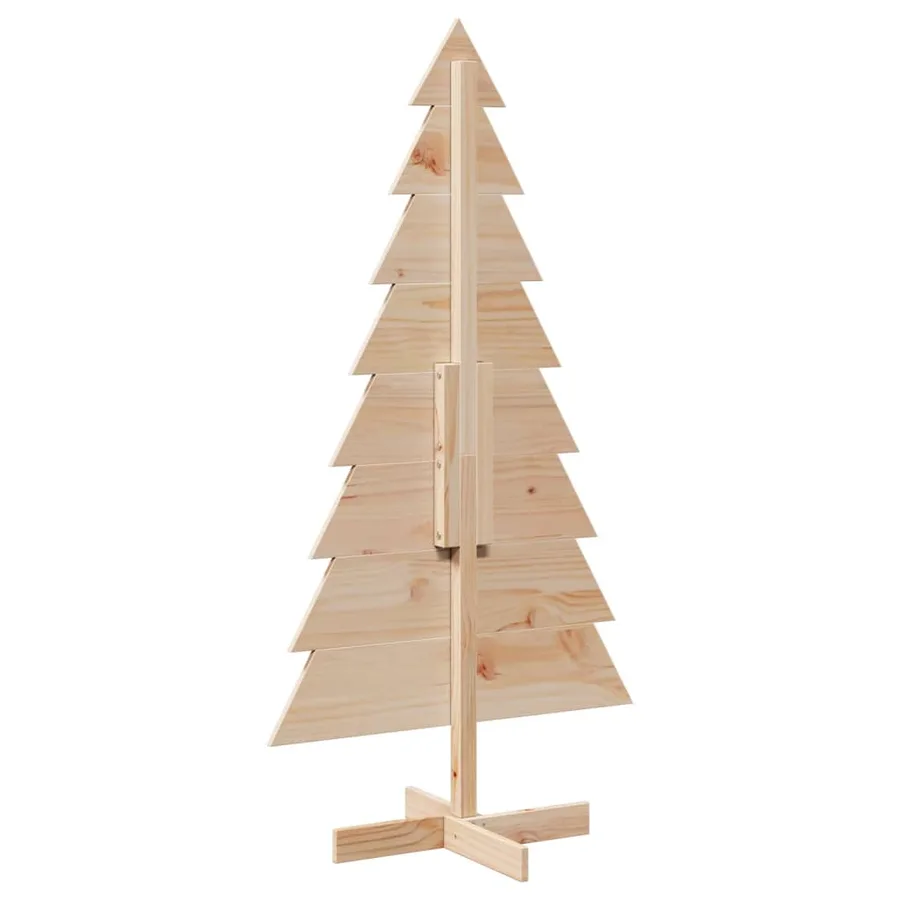 Arbre de Noël en bois pour décoration 150 cm bois massif de pin - 5