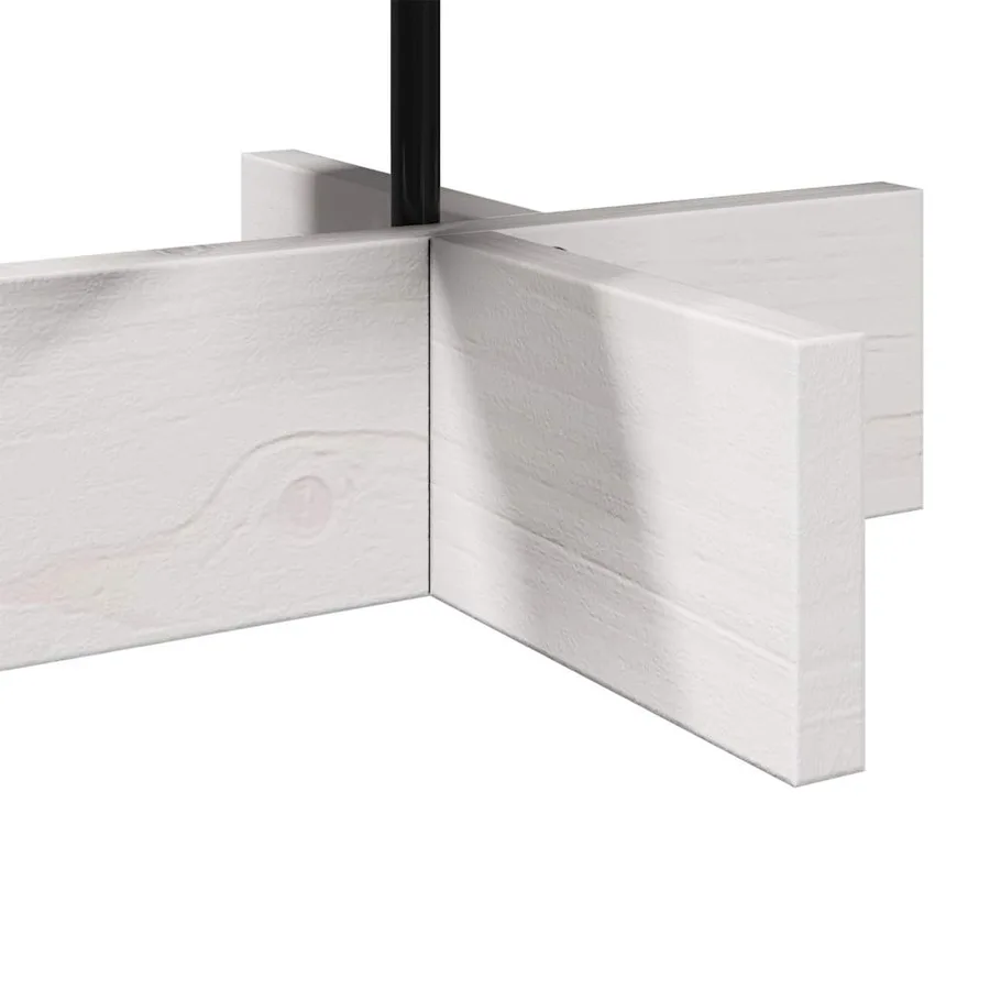 Arbre de Noël en bois pour décoration blanc 60 cm pin massif - 6