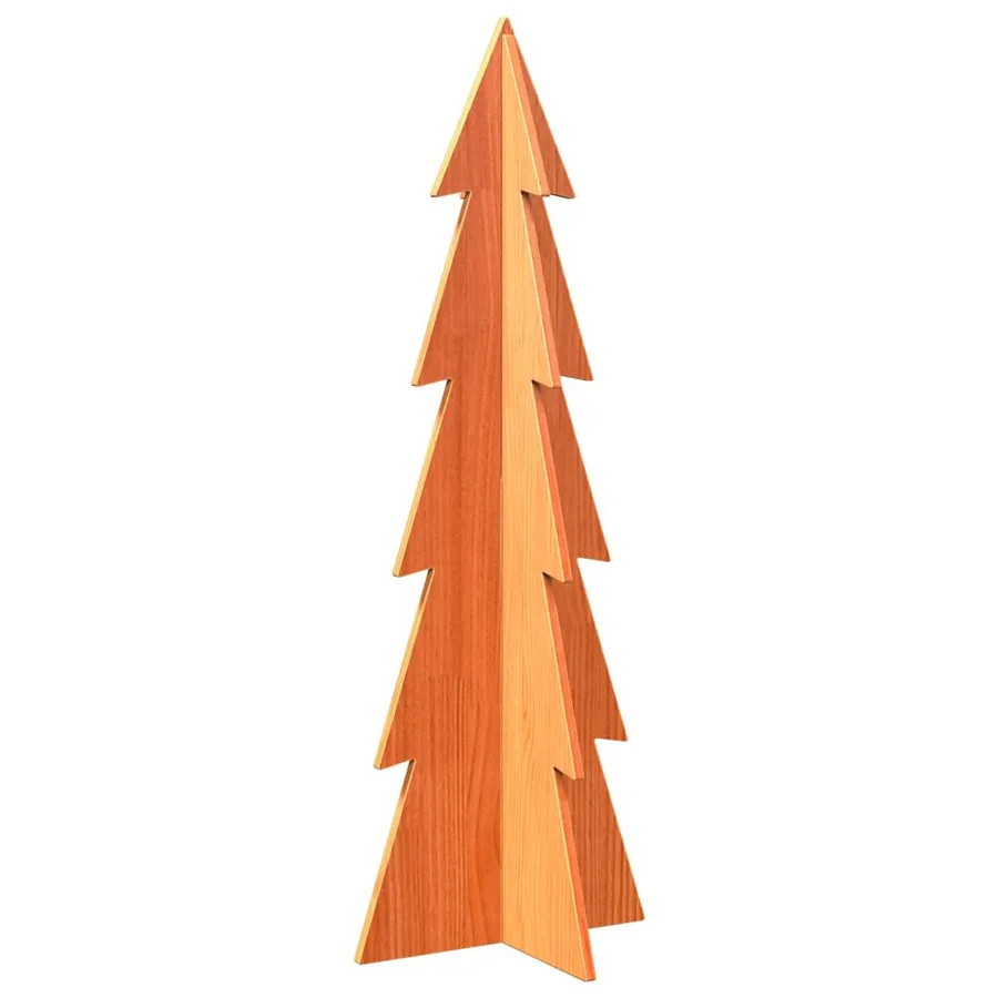 Arbre de Noël en bois pour décoration 112 cm bois de pin massif - 2