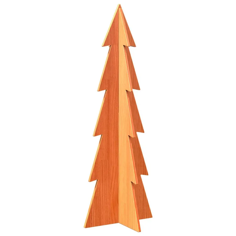 Arbre de Noël en bois pour décoration 112 cm bois de pin massif - 5