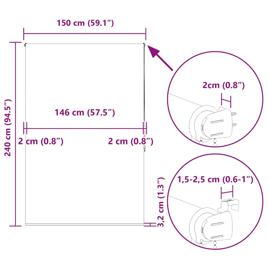 Store enrouleur de douche 150x240 cm largeur du tissu 146 cm - 15