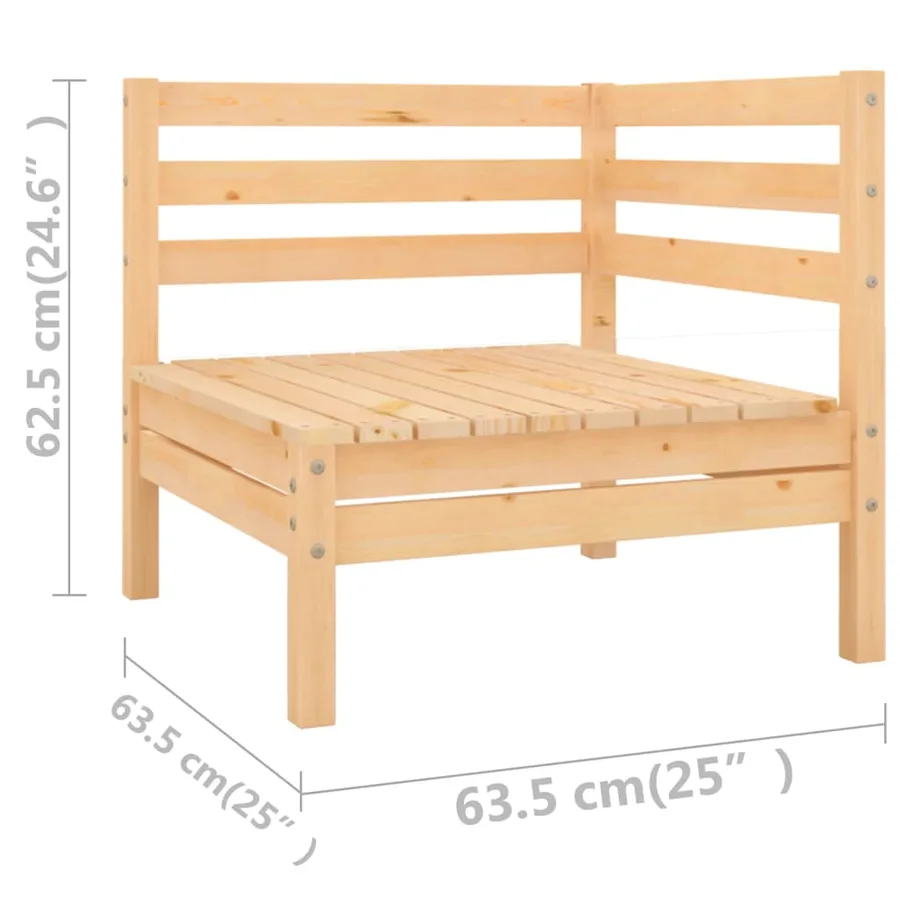 Salon de jardin 7 pcs Bois de pin massif - 6