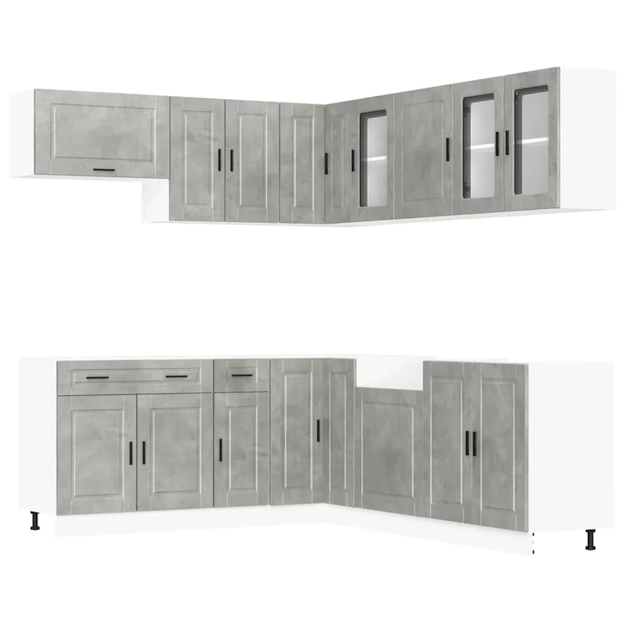 Ensemble d'armoires de cuisine 11 pcs Porto bois d'ingénierie - 2