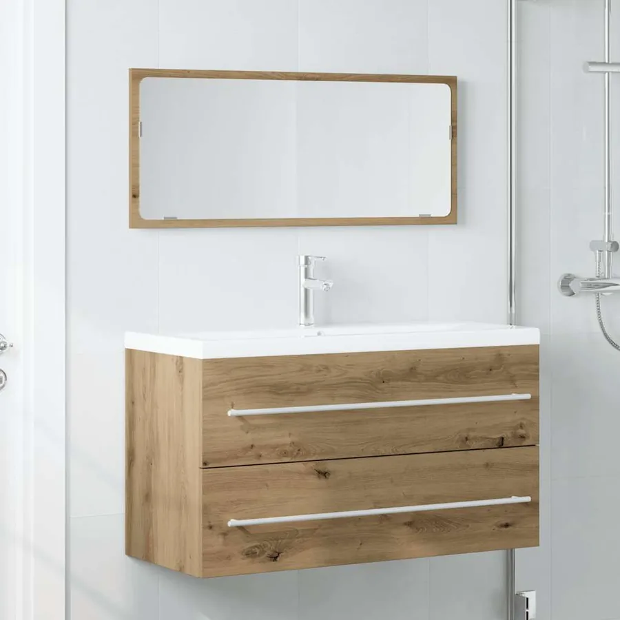 Ensemble de meubles salle de bain 2 pcs bois d'ingénierie